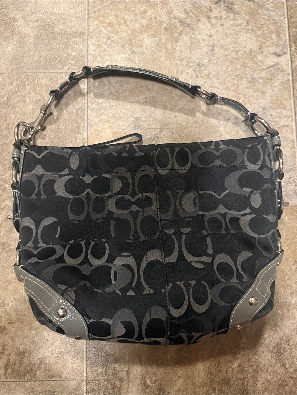 Y2K Vintage Coach Carly Optic Signature Shoulder Bag F13980